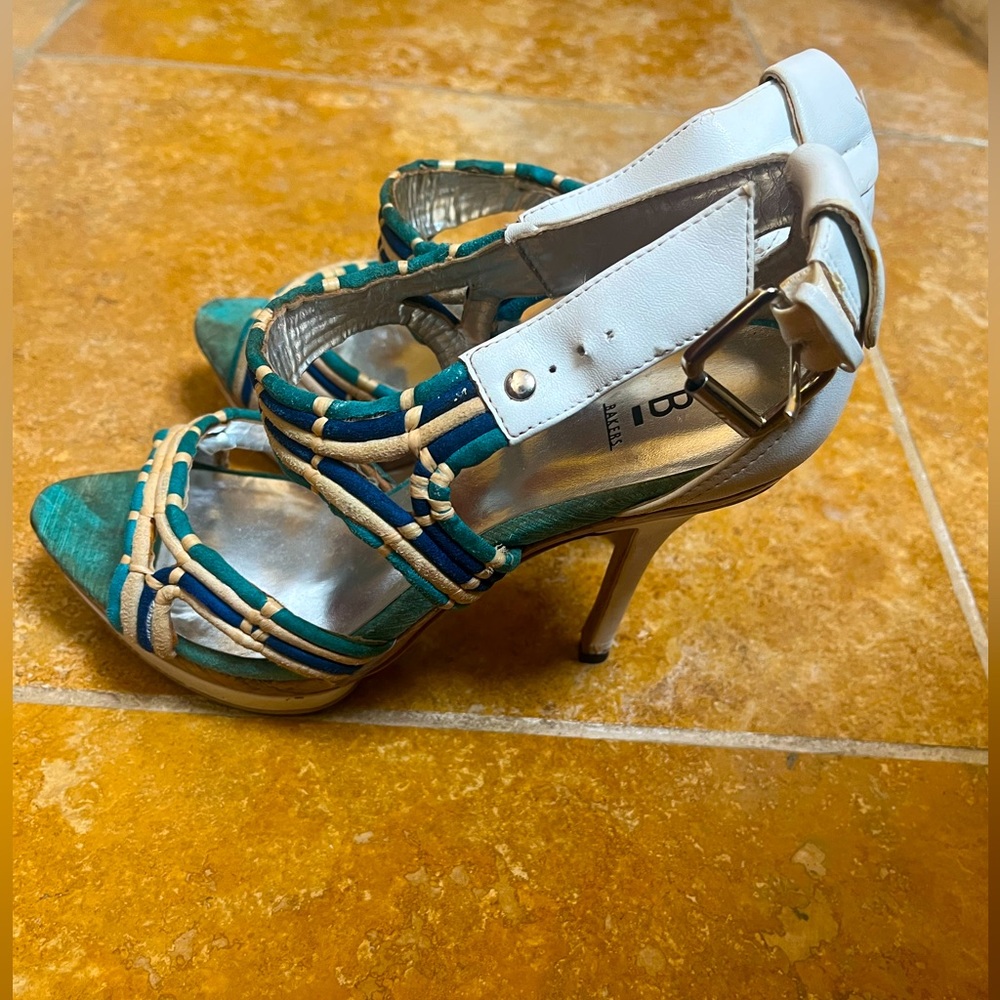 Teal and White heels